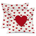 Aacors Valentine'S Day Pillow Covers 20X20 Set Of 2,Love Heart Decorations Holiday Farmhouse Decorative Pillow Case Decor For So
