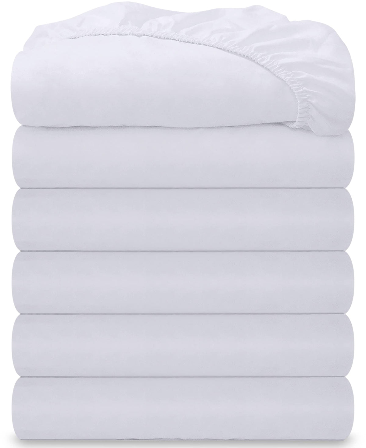 Royale Linens 6 Pack King Fitted Sheet Set - Bottom Sheet - Ultra Soft & Breathable - Brushed 1800 Microfiber - Wrinkle & Stain