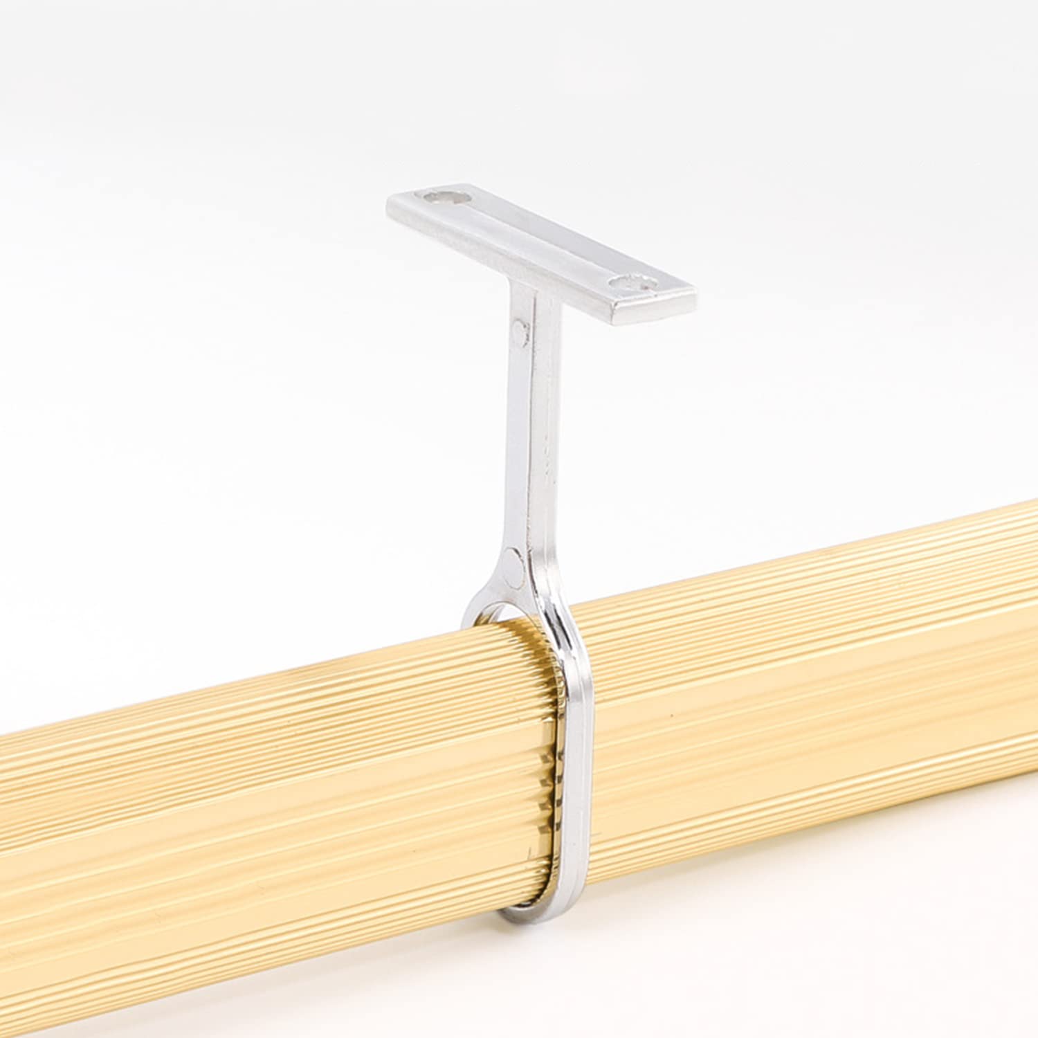 Mromax 10Pcs 0.63' X 1.18'(Wxl) Oval Closet Rod Support Zinc Alloy Middle Mounting Bracket With Installation Screws Electropla