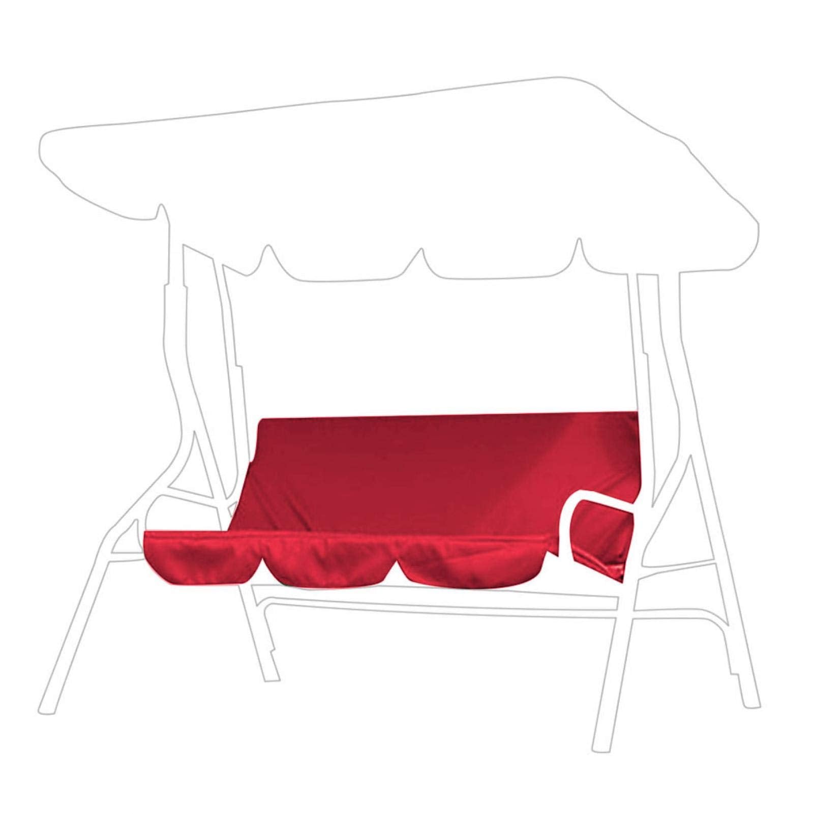 Oumefar Outdoor Swing Cushion Cover 3 Seater Swing Chair Cushion Replacement Sleeve Swing Seat Pads Cushion Cover Replacement fo