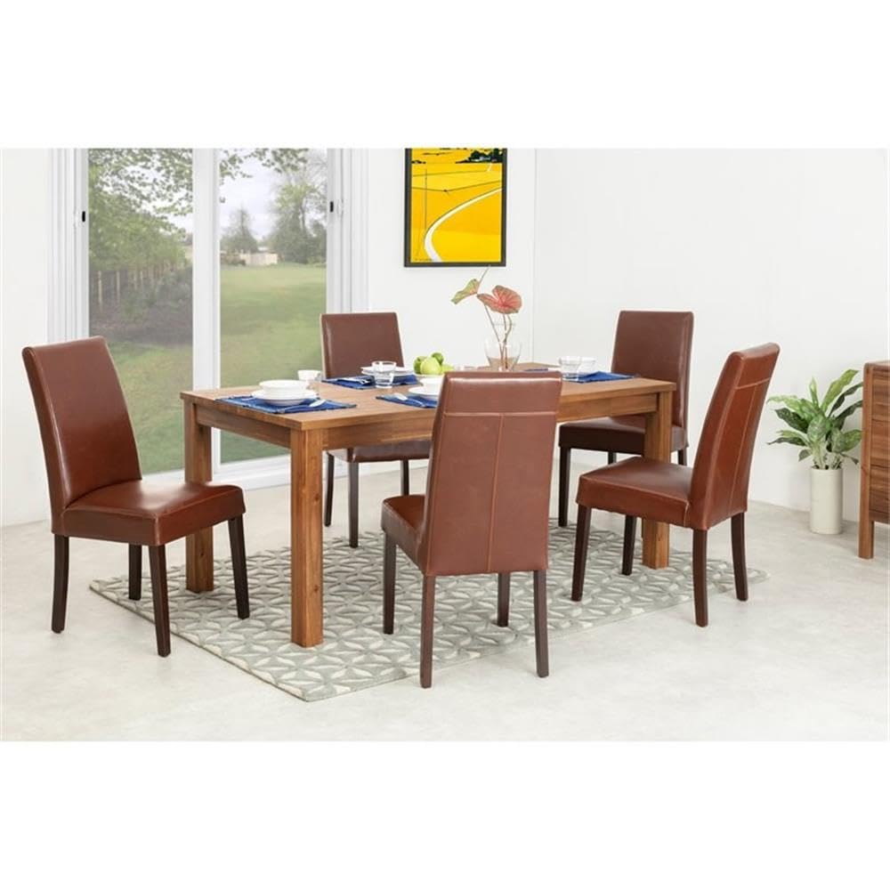 New Pacific Direct Tiburon 71&quot; Dining Table,Solid Acacia Wood,Amber Brown