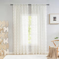 Yj Yanjun Cream Sheer Curtains 80 Inch Length For Living Room 2 Panels Country Lace Closet Curtains Doorway Curtains Privacy Roo