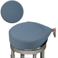 Buyue Bar Stool Covers, Luxury Fabric Dia.16-18' Round Crease-Resistant Stretchy Washable Jacquard Dustproof Stool Seat Slipcover, L-Sky Blue-1 Count