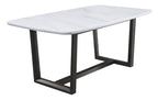 Acme Furniture Rectangular Marble Top Dining Table, Weathered grayWhite