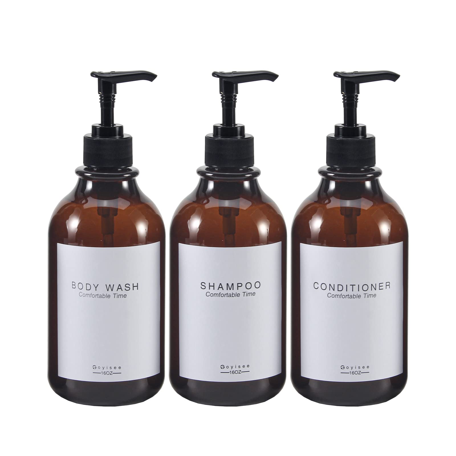 GOYISEE Shampoo and Conditioner Dispenser for Shower Wall,Shower Soap Dispenser 3 Chamber No Drill,Refillable for Shampoo Lotion