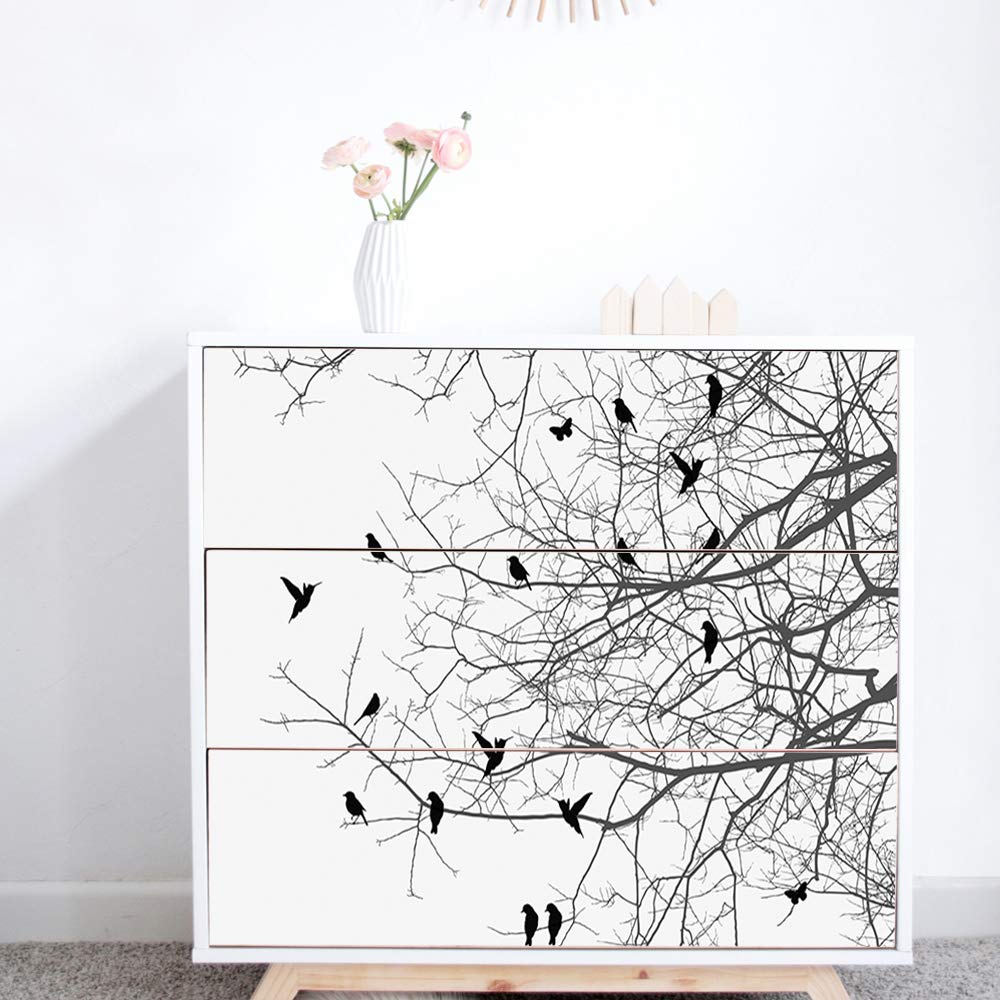 Self-Adhesive Dresser Sticker, Peel and Stick Furniture Stickers/Decals, Removable Furniture Skin (001, MALM)
