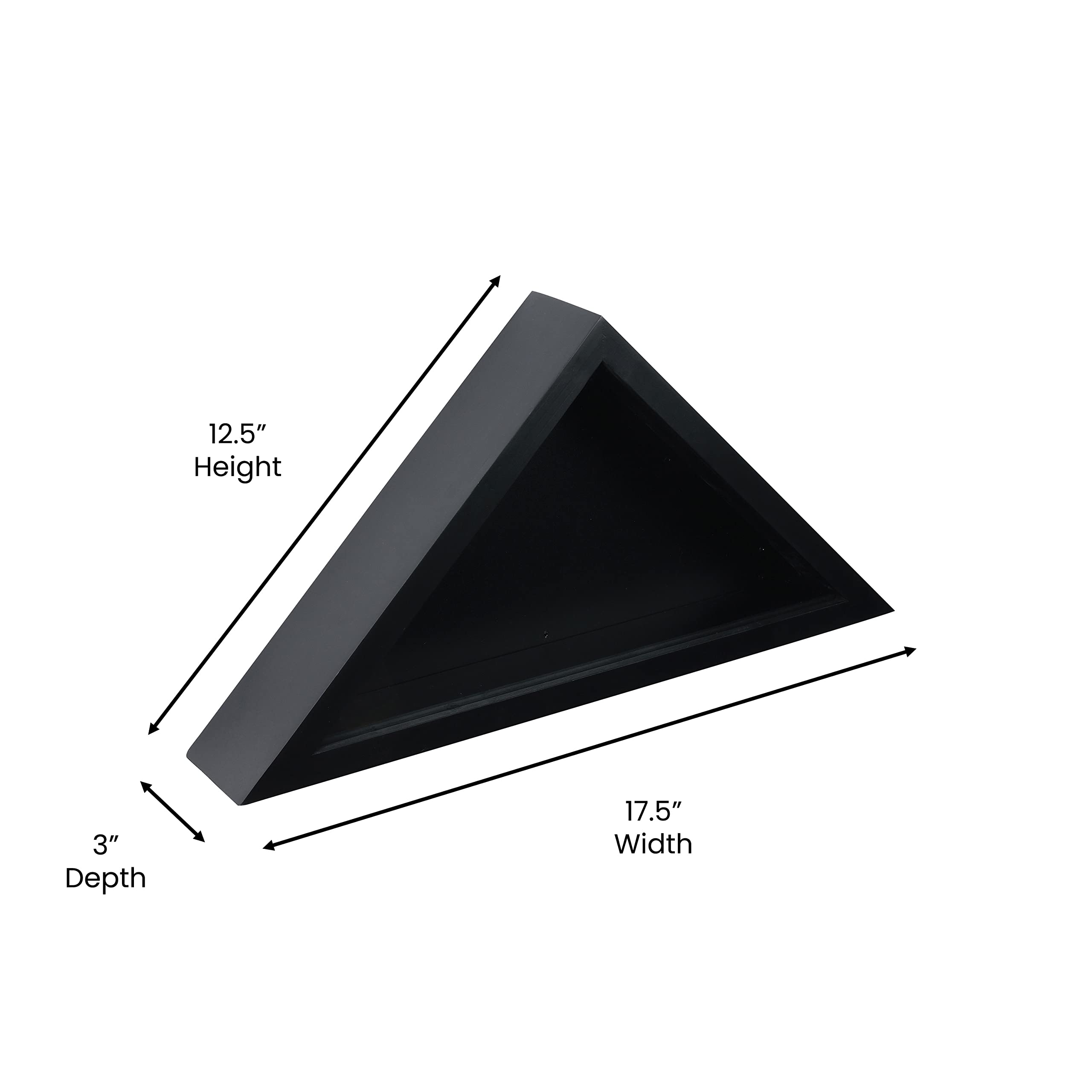 Flash Furniture Sheehan Memorial Flag Display Case - Black Solid Wood Military Flag Display Case For 9.5 X 5 American Veteran Flag