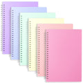 Unmoony A5 Dotted Spiral Notebook, 6 Pack 120 Pages, Dot Grid Journal With 120 Gsm Thick Dotted Bullet Paper, 6 Macaron Transpar