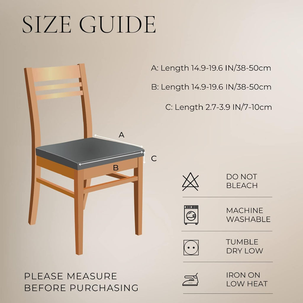 Searchi Stretch Dining Chair Seat Covers Set Of 6, Soft Removable Washable Seat Covers For Dining Chairs, Dining Room Seat Cover Protector (Rear-Covered, Hexagon Taupe)