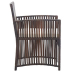 vidaXL Patio Armchairs with Cushions 2 pcs Brown Poly Rattan
