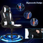 Bestoffice Pc Gaming Chair Ergonomic Office Chair Desk Chair With Lumbar Support Flip Up Arms Headrest Pu Leather Executive High Back Computer Chair For Adults Women Men (White)