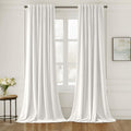 MIULEE White Velvet Curtains 84 inches Long 2 Panels - Luxury Pinch Pleated Room Darkening Window Drapes for Bedroom Living Room