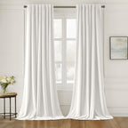 MIULEE White Velvet Curtains 84 inches Long 2 Panels - Luxury Pinch Pleated Room Darkening Window Drapes for Bedroom Living Room