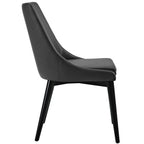 Modway Viscount Mid-Century Modern Faux Leather Upholstered Two Dining Chairs In Black