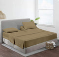 Flex Head King Sheets Sets For Adjustable Beds-Top Split King Sheets Sets (4 Pcs) King 34 Inch Down Sheets Taupe 15-18 Inch Deep Sheets
