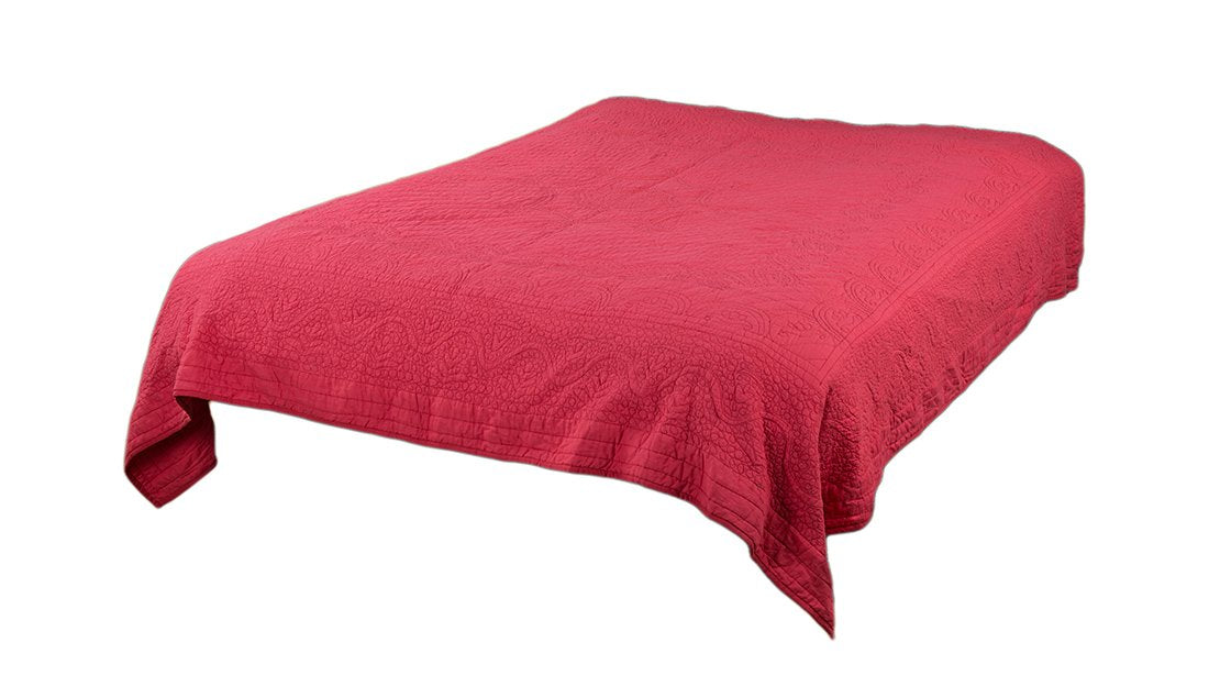 Rizzy Home | BT1790 | Cotton Quilt | 106&quot;x92&quot; Orange/Pink/ Floral