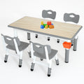 LulliSpace Kids Study Table and 4 Chairs Set,Height Adjustable Table and Chairs for Children and Toddlers,47.2X23.6Graffiti Desk