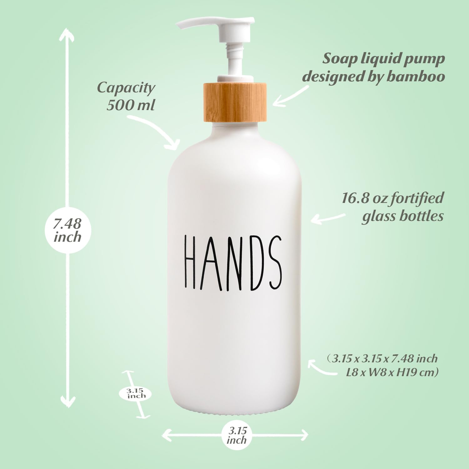 Loochica Glass Soap Dispenser Set With Tray, Contains Glass Hand Soap Dispenser And Glass Dish Soap Dispenser. Matte White Soap