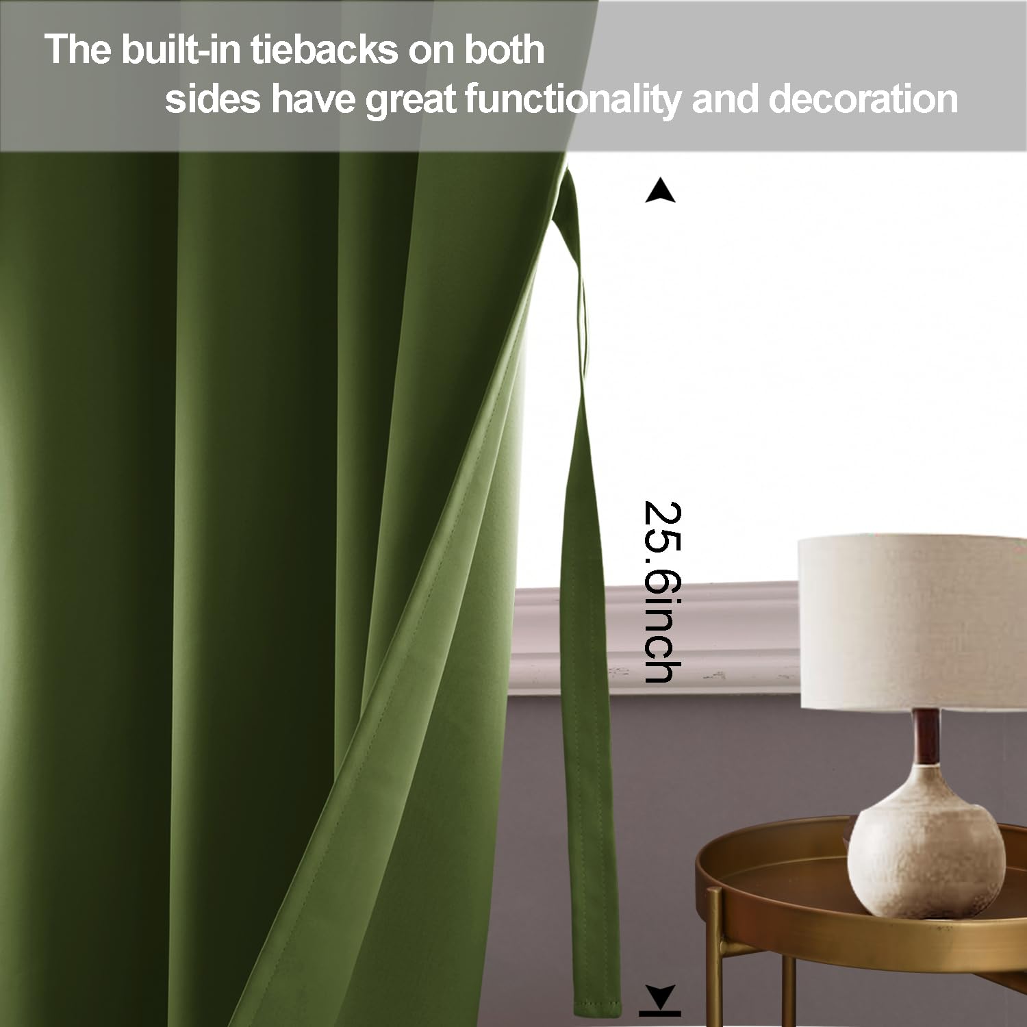 Jiuzhen Olive Green Blackout Curtains For Bedroom - Light Blocking And Noise Reducing Grommet Curtains For Living Room Darkening Curtains, Set Of 2 Window Curtain Panels, 52 X 84 Inch Length