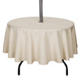 Youngseahome Outdoor Tablecloth Wrinkle-Free Stain Resistant Waterproof Polyester Fabric Table Cover With Zipper Umbrella Hole For Picnic/Party/Dinner/Patio Garden(70Inch Round,Zippered,Nature)