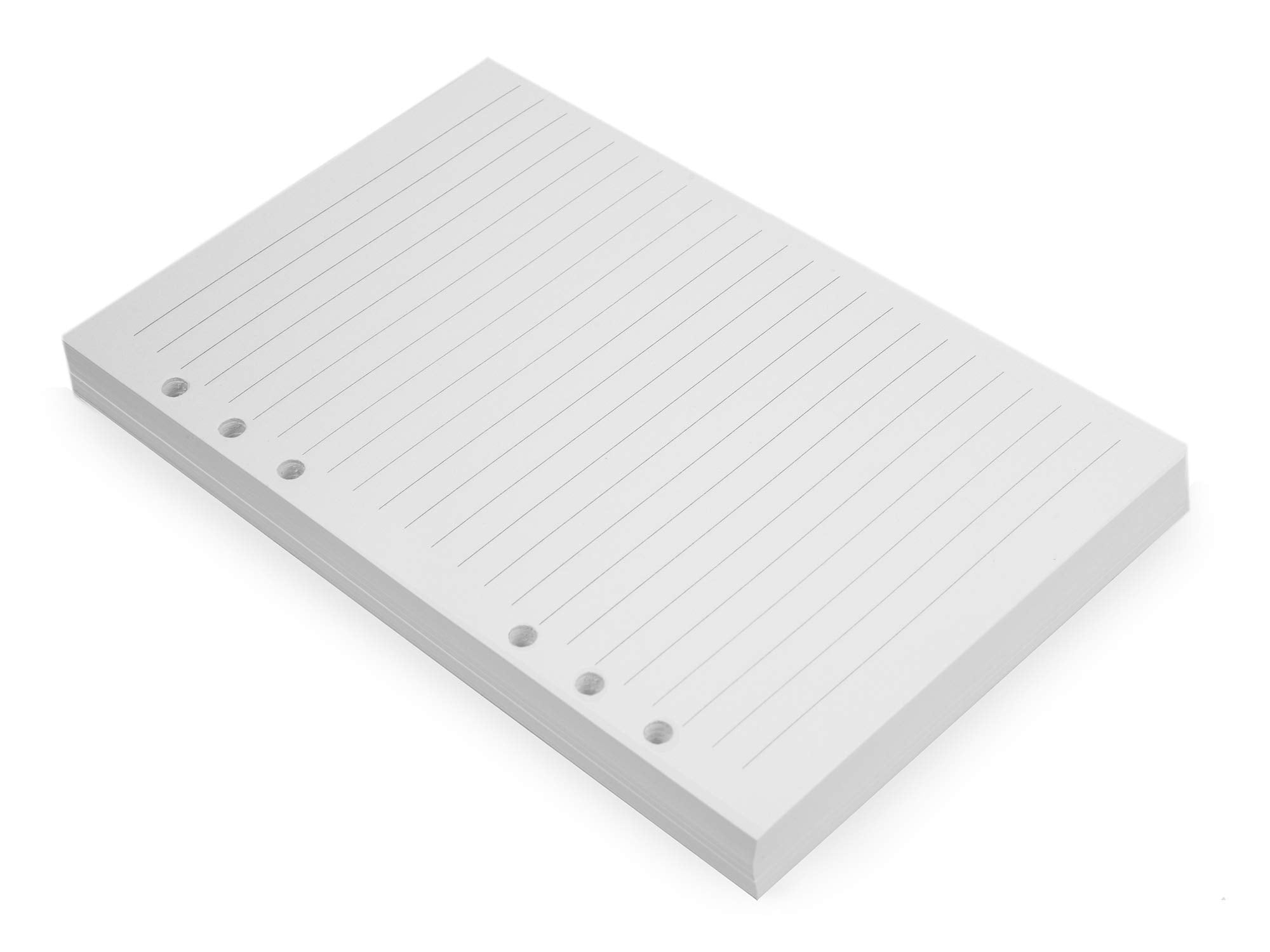 A5 6-Ring Binder Planner Inserts - 8 1/4 X 5 5/8' - Thick Cream Color Lined 120 Gsm Loose Leaf A5 Paper Refills Compatible With