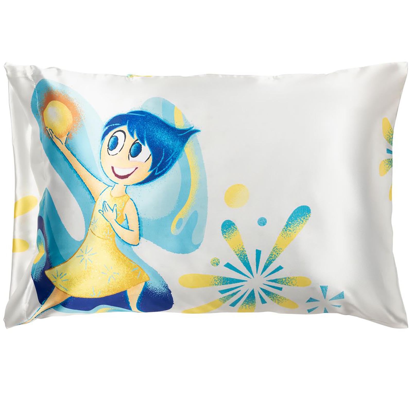 Disney Pixar Inside Out Joy Satin Pillowcase - Standard Size 20X30 Inch Silky Soft White Premium Pillow Cover