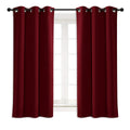Nicetown Burgundy Blackout Window Curtain For Kitchen Noise Reducing Solid Grommet Window Treatment Drapery/Drape For Thanksgivi