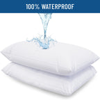 Everlasting Comfort Waterproof Pillow Protector Standard (Pack Of 2) - Zippered, Hypoallergenic, Dust Mite & Bed Bug Proof, Allergy Pillow Covers