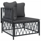vidaXL 5 Piece Patio Lounge Set - Comfortable Outdoor Seating with Cushions, Durable Steel Frame, Anthracite Color, Modular Design