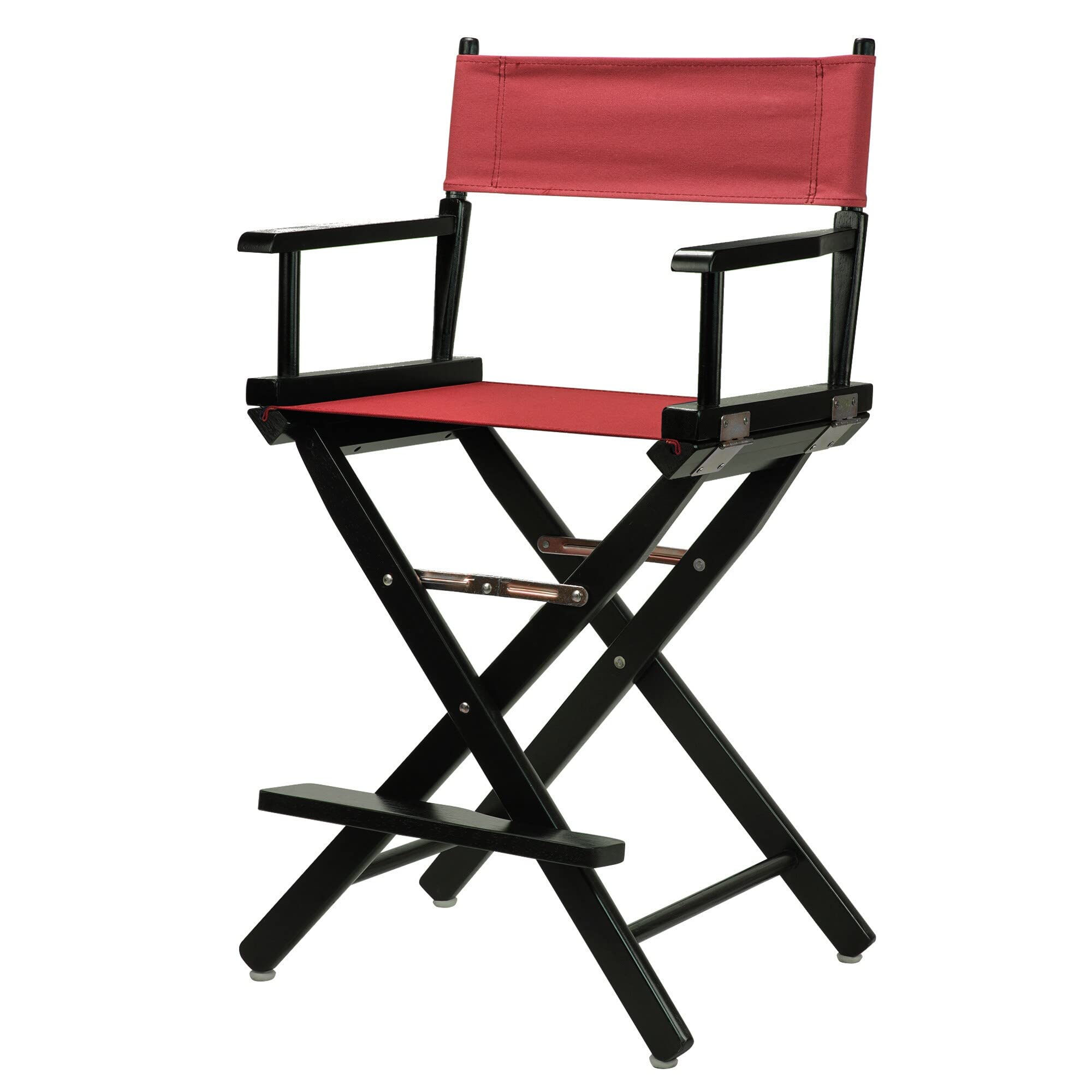 Casual Home 24 Directors Chair Black Frame-with Burgundy Canvas, Counter Height