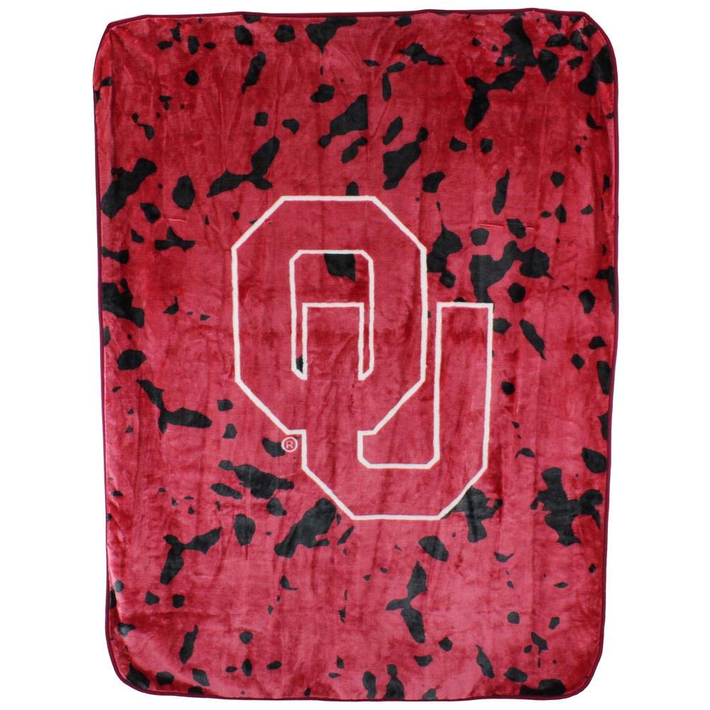 College Covers Everything Comfy Oklahoma Sooners Soft And Warm Huge Raschel Throw Blanket, 86' X 63'