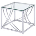 Square End Table with Swoop Accents Chrome 720497