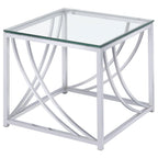 Square End Table with Swoop Accents Chrome 720497
