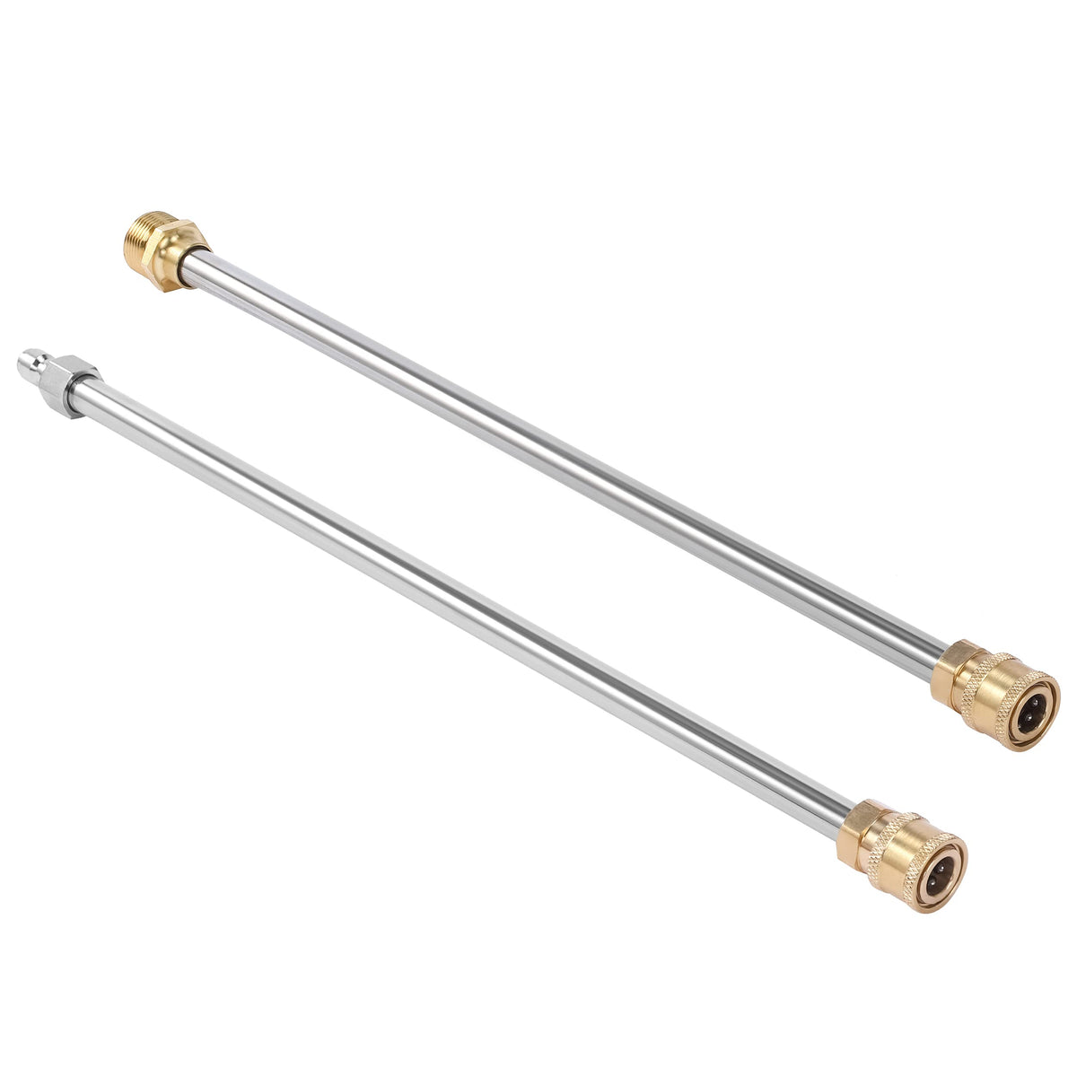 Pwaccs Pressure Washer Wand Extension Kit - Dual Stainless Steel Power Washer Lance For Pressure Washing Accessories - M22 To 1/