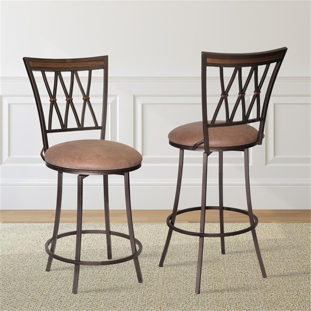 Steve Silver Sedona Swivel Barstool Bar Chair, Light Brown, 60 Degree Swivel, for Kitchen, Dining Room, Living Space, Commercial Grade strength Bar Stool, 22.52 x 22.24 x 47.04 in