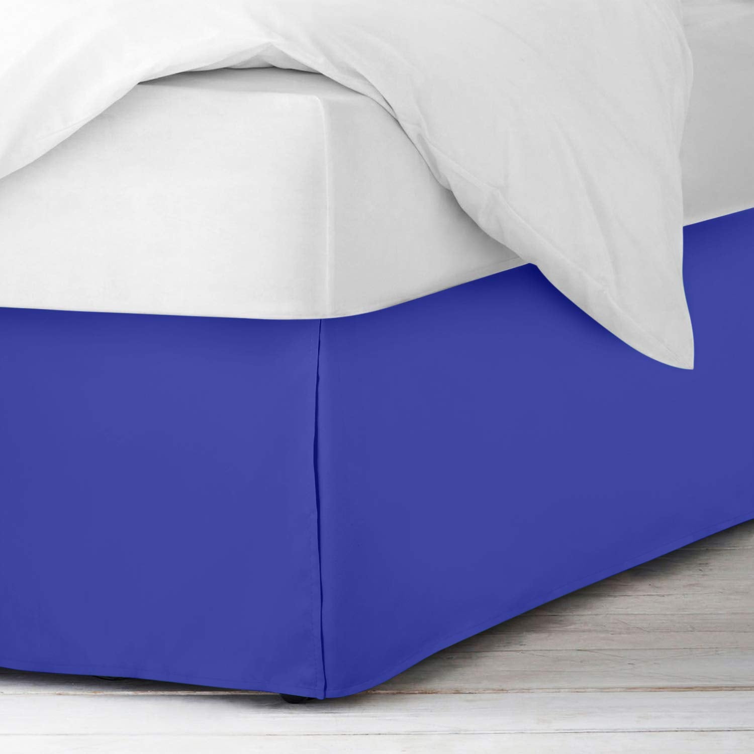 Nestl Royal Blue Full Xl Bed Skirt - Full Xl Size Bed Skirt 14 Inch Drop - Brushed Microfiber Bed Skirts - Hotel Quality Pleated Bed Skirt - Shrinkage & Fade Resistant
