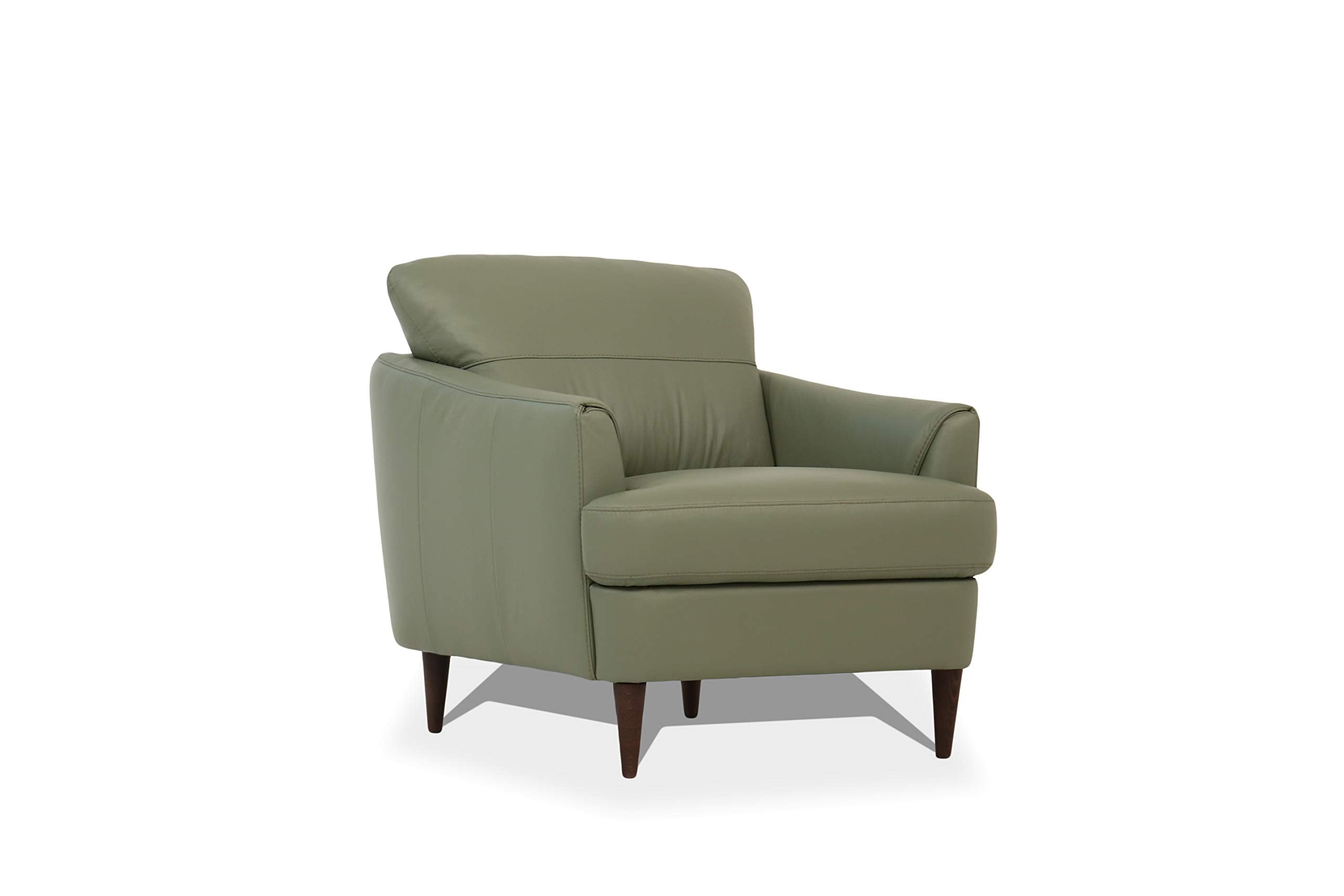 Acme Tacoma Leather Chair In Moss Green