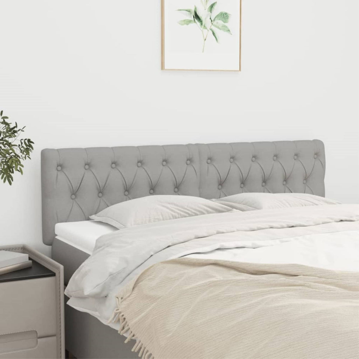 Vidaxl Headboards 2 Pcs Light Gray 31.5&quot;X2.8&quot;X30.7&quot;/34.6&quot; Fabric