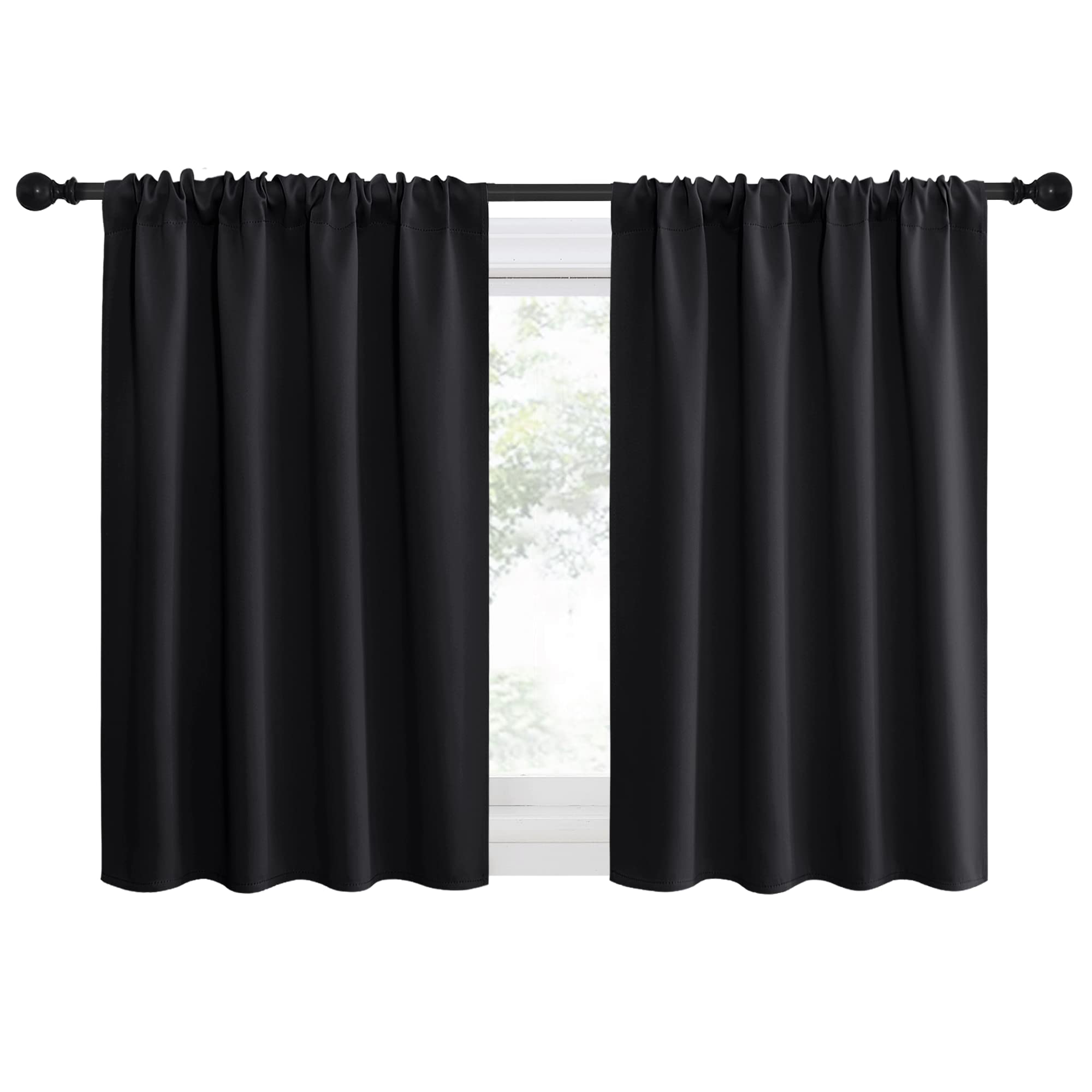 Nicetown Halloween Kitchen Window Curtains Over Sink, Energy Smart Decoration Thermal Insulating Blackout Drapes/Draperies For R