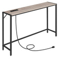 MAHANCRIS Console Table, Narrow Sofa Table, 43.3    Entrance Table with Power Station, Behind Couch Table, Simple Style, for Liv