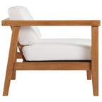 Modway Eei-4128-Nat-Whi Bayport Patio Teak Wood Left-Arm Chair, Natural White