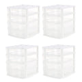 Gracious Living 4Drawer Desktop/Countertop Organizer, White/Clear, 4 Pack