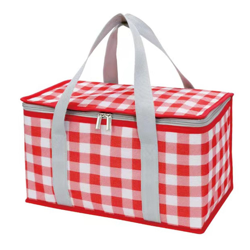 Insulated Bag Picnic Basket Bags Beach Bag Foldable Cooler Bag Reusable With Zippered Top-For Warm Or Cold Picnic Accessories, O
