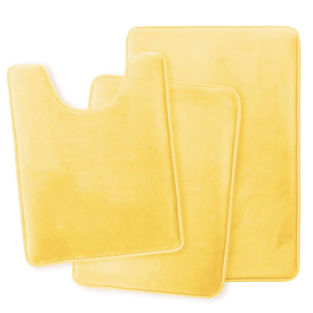 Clara Clark Bathroom Rugs - Memory Foam Bath Mat Set For Bathroom, Non Slip Absorbent Velvet - Fast Drying Bath Mats - Bathroom