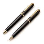 Zenzoi Luxury Black Pen & Pencil Set - Metal, Retractable Executive Ballpoint Pen & Mechanical Pencil 0.7 Mm. Fancy, Quality Pen
