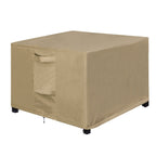 Outdoorlines Outdoor Waterproof Patio Ottoman Covers - Square Uv-Proof Patio Side Table Cover Windproof Heavy-Duty Furniture Covering Protector 33L X 33W X 17H Inch, Camel