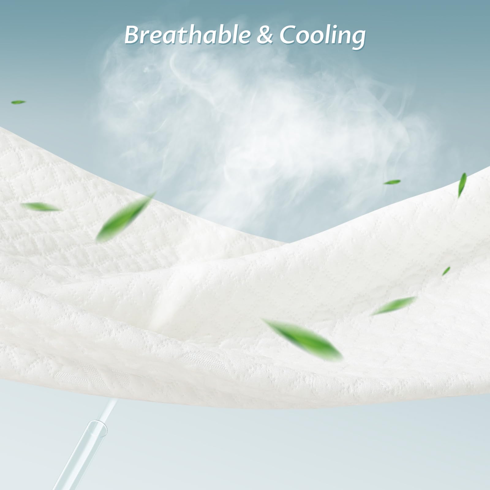 Full Size Bamboo Rayon Mattress Protector With Zipper - 100% Waterproof Zippered Mattress Cover - Soft & Cooling Noiseless Bed M