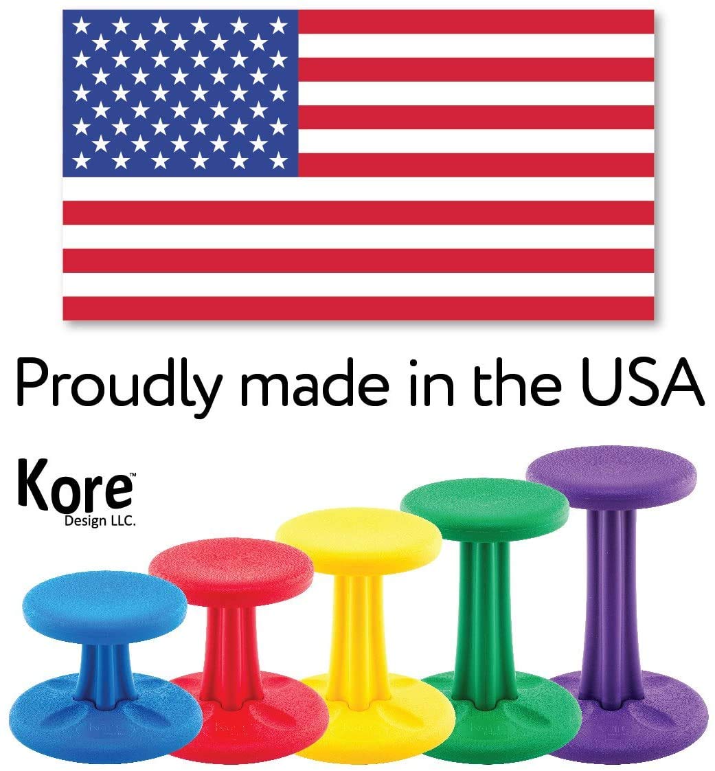 KORE DESIGN Wobble Stool Chair, Girls + Boys Kid Desk Stools, Ergonomic Small Office Chairs, Flexible Seating Active Kids, ADD/ADHD, Classroom, School, Home, Pre-Teen (18.7in), Age 10-11 yr, Dark Blue