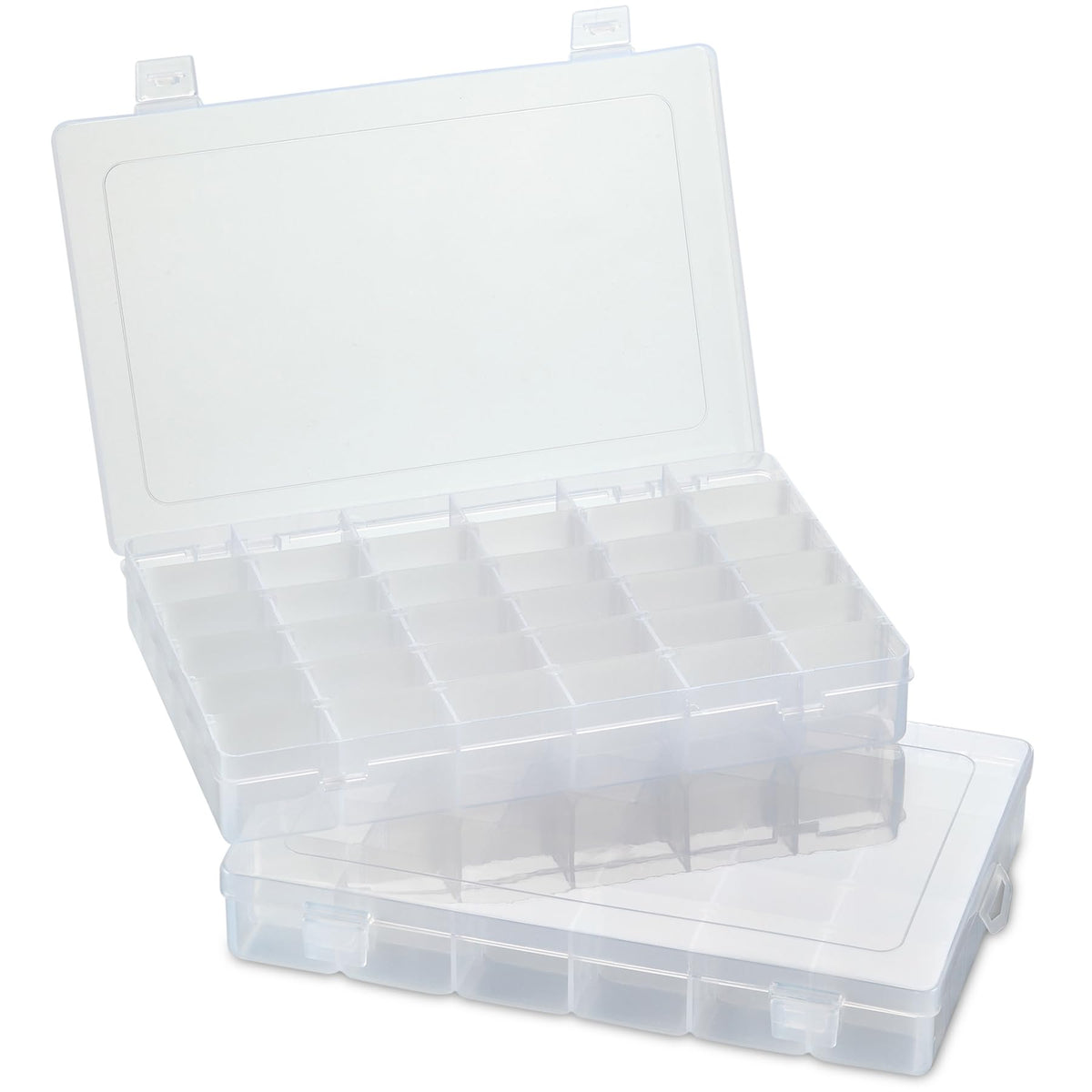 36 Grid Clear Plastic Organizer - Pack of 2- Bead Storage, Craft Organizer, DIY Small Parts Organizer, Jewelry Box, Fishing Tack