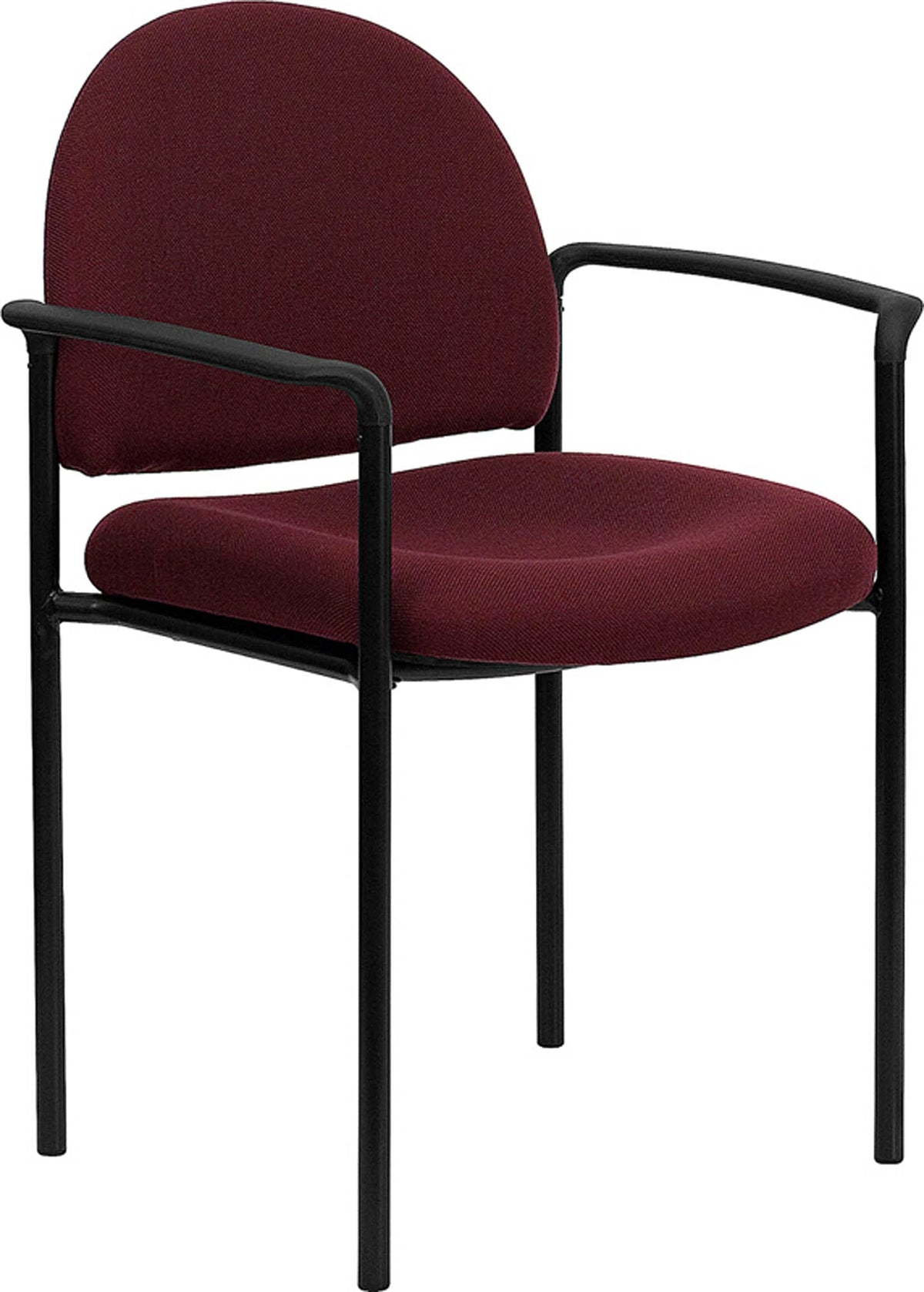 Flash Furniture Tiffany Comfort Burgundy Fabric Stackable Steel Side Reception Chair With Arms